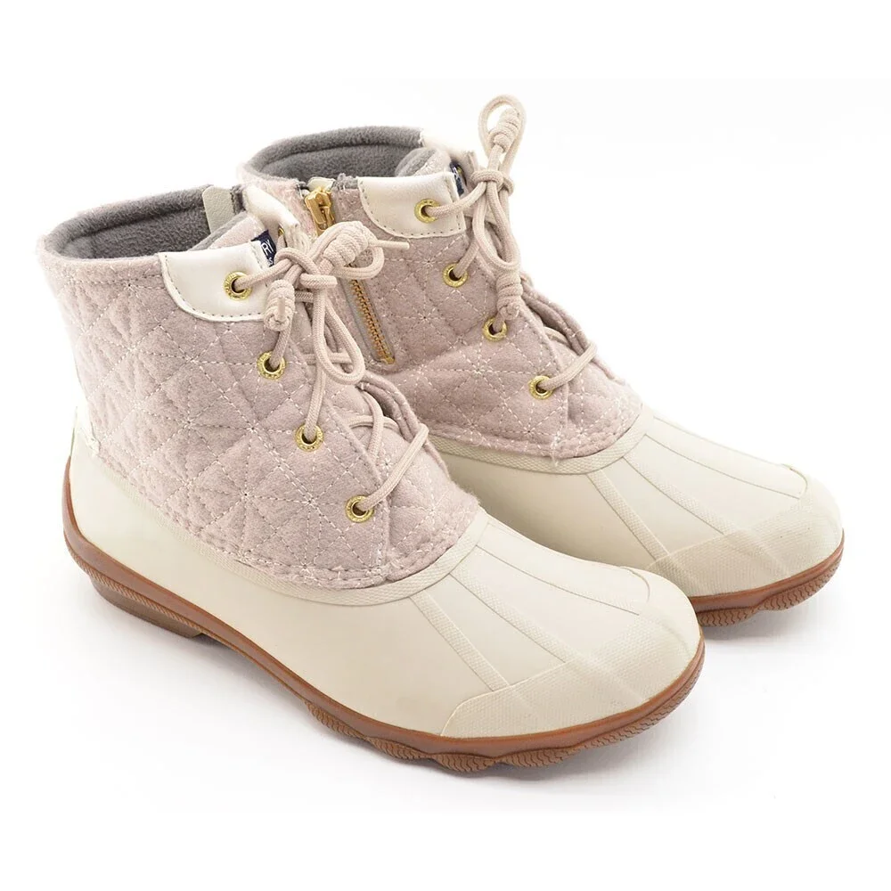 Sperry Syren Gulf Off White Wool Quilt Duck Boot 39 / 8